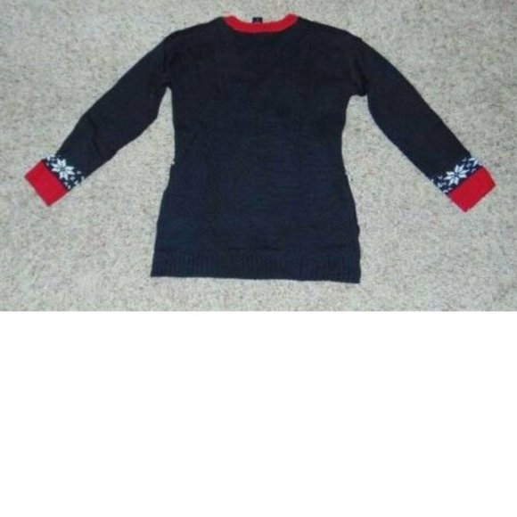 Womens Ugly Christmas Sweater Light Up Black XL Merry X-Mas Long Sleeve Crew - Picture 4 of 4
